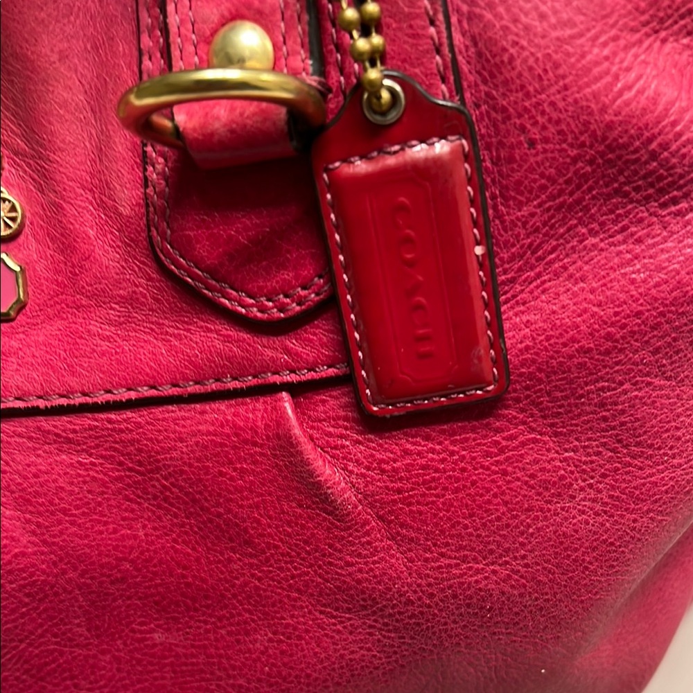 Coach Raspberry❤️ Leather Women's Bag - Picture 11 of 13
